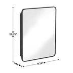 Armoire à pharmacie de salle de bain encastrée Flash Furniture Jolie avec miroir biseauté arrondi et cadre en métal réversible