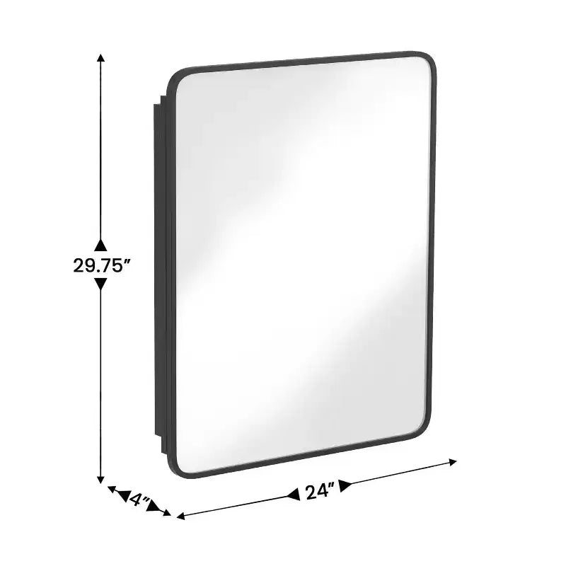 Armoire à pharmacie de salle de bain encastrée Flash Furniture Jolie avec miroir biseauté arrondi et cadre en métal réversible