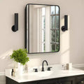 Armoire à pharmacie de salle de bain encastrée Flash Furniture Jolie avec miroir biseauté arrondi et cadre en métal réversible