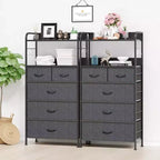 Commode de chambre à 5 tiroirs, Petites commodes et chiffonnniers, Meuble de rangement vertical avec tiroirs en tissu