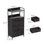 Commode de chambre à 5 tiroirs, Petites commodes et chiffonnniers, Meuble de rangement vertical avec tiroirs en tissu