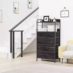 Commode de chambre à 5 tiroirs, Petites commodes et chiffonnniers, Meuble de rangement vertical avec tiroirs en tissu