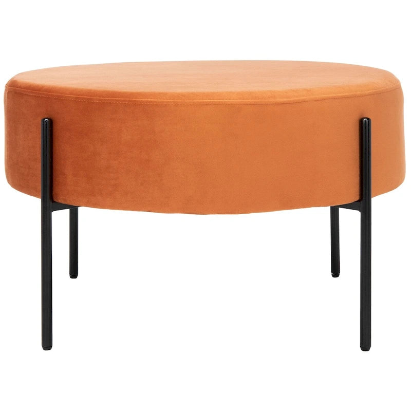 Pouf cocktail rond en velours