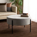 Pouf cocktail rond en velours