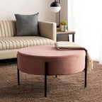 Pouf cocktail rond en velours