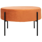 Pouf cocktail rond en velours