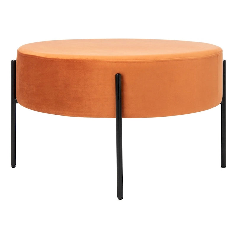 Pouf cocktail rond en velours