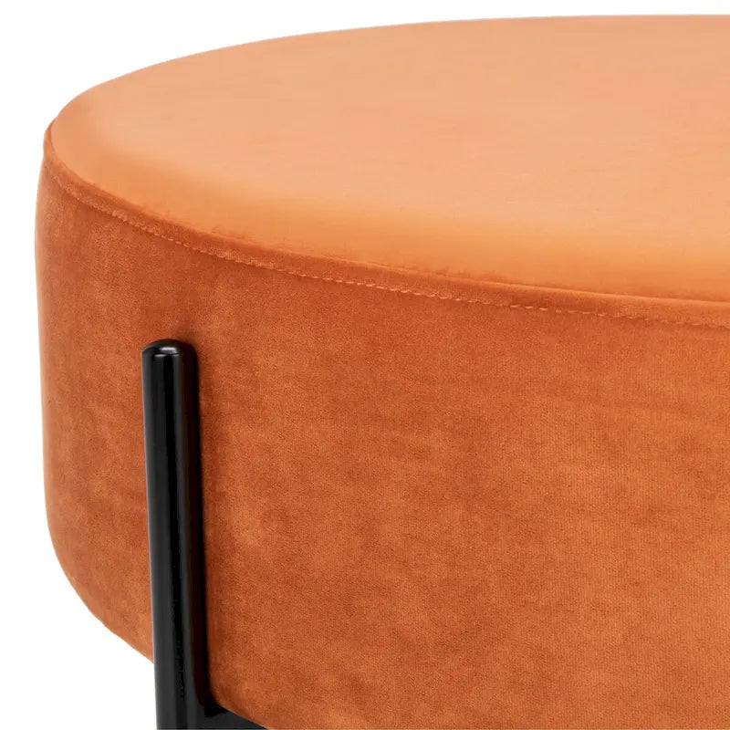 Pouf cocktail rond en velours