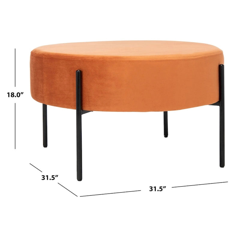 Pouf cocktail rond en velours