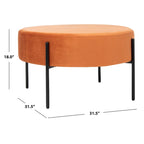 Pouf cocktail rond en velours