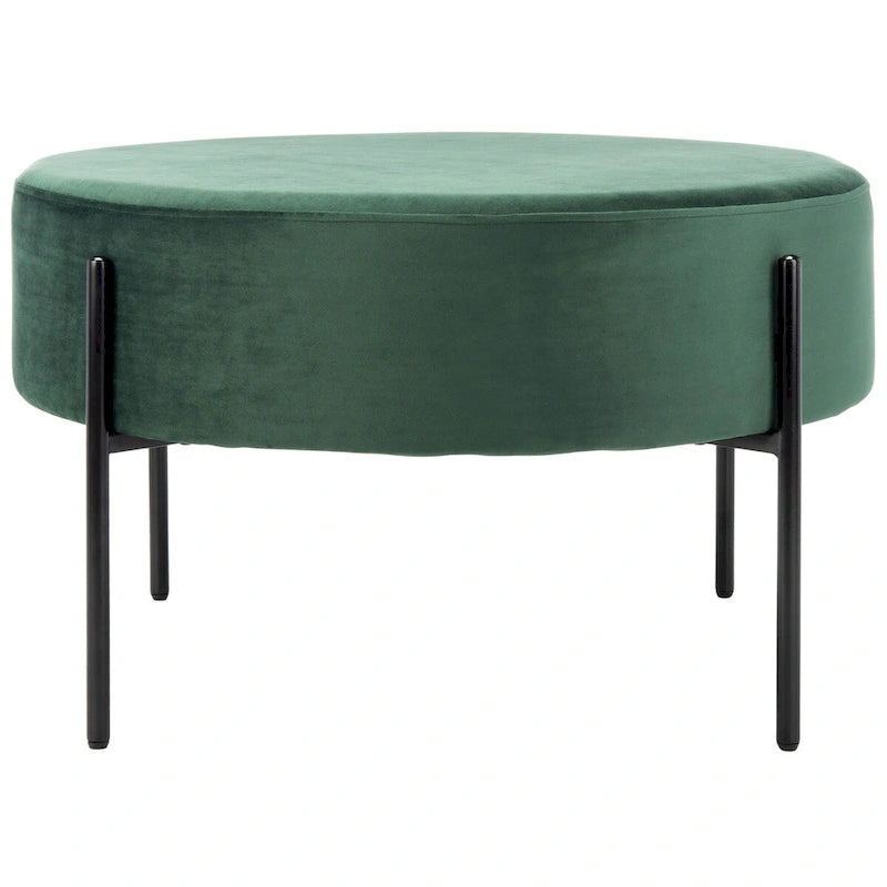 Pouf cocktail rond en velours