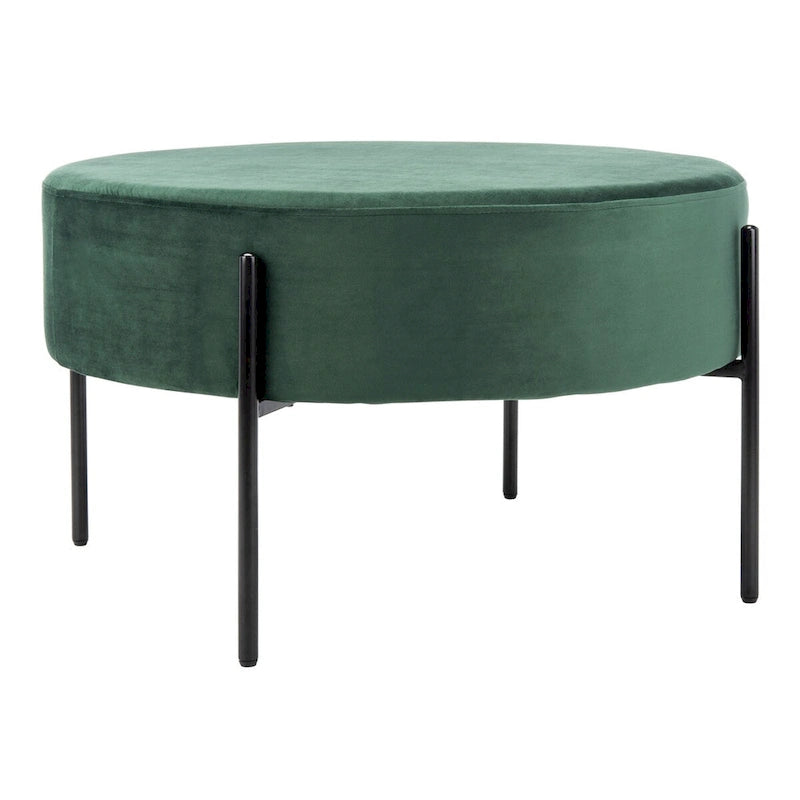 Pouf cocktail rond en velours