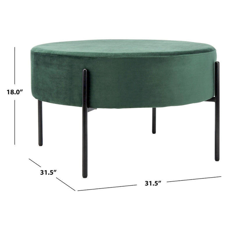 Pouf cocktail rond en velours