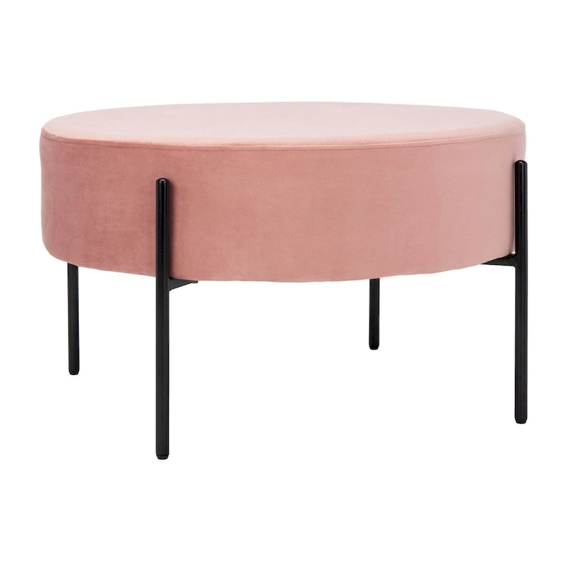 Pouf cocktail rond en velours