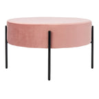 Pouf cocktail rond en velours
