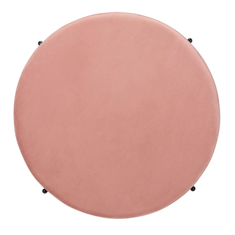 Pouf cocktail rond en velours