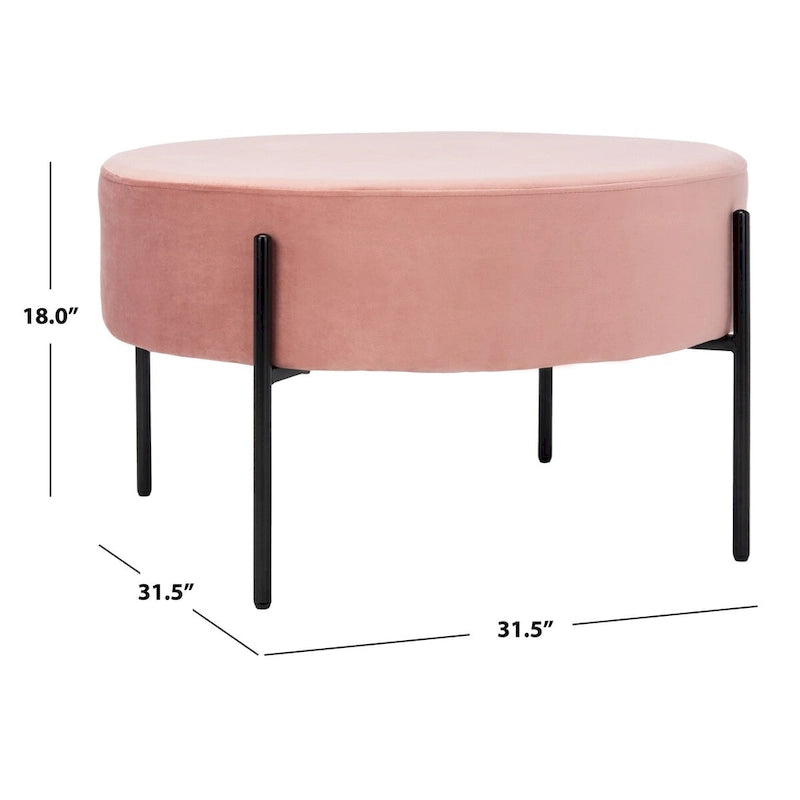 Pouf cocktail rond en velours