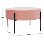 Pouf cocktail rond en velours