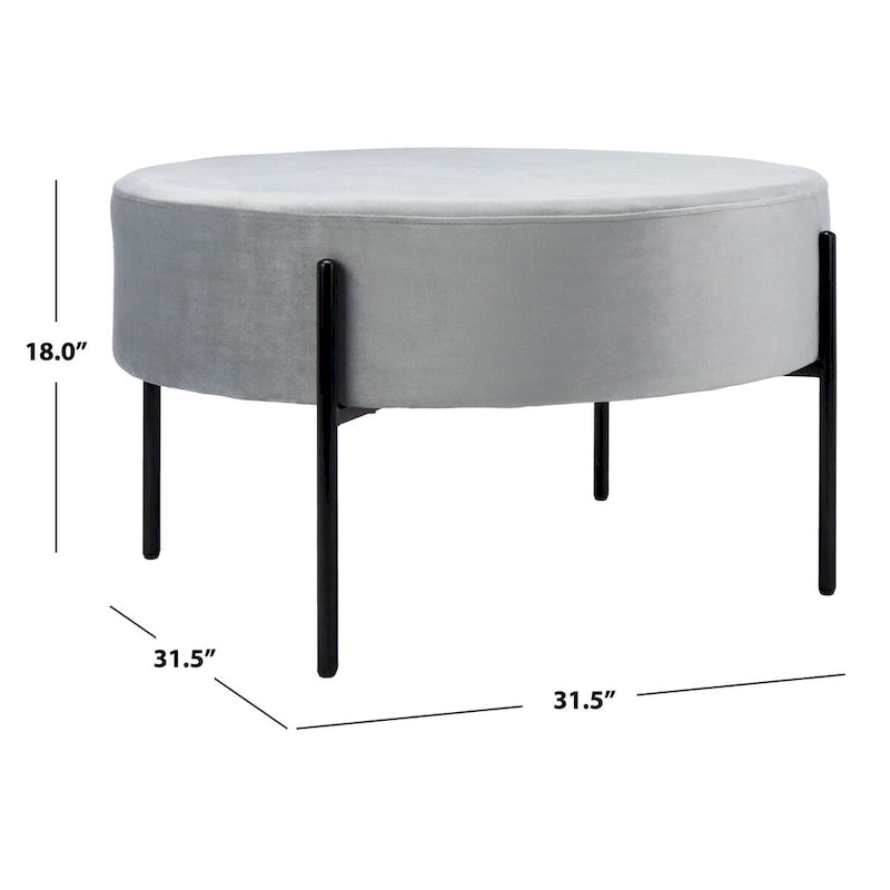 Pouf cocktail rond en velours
