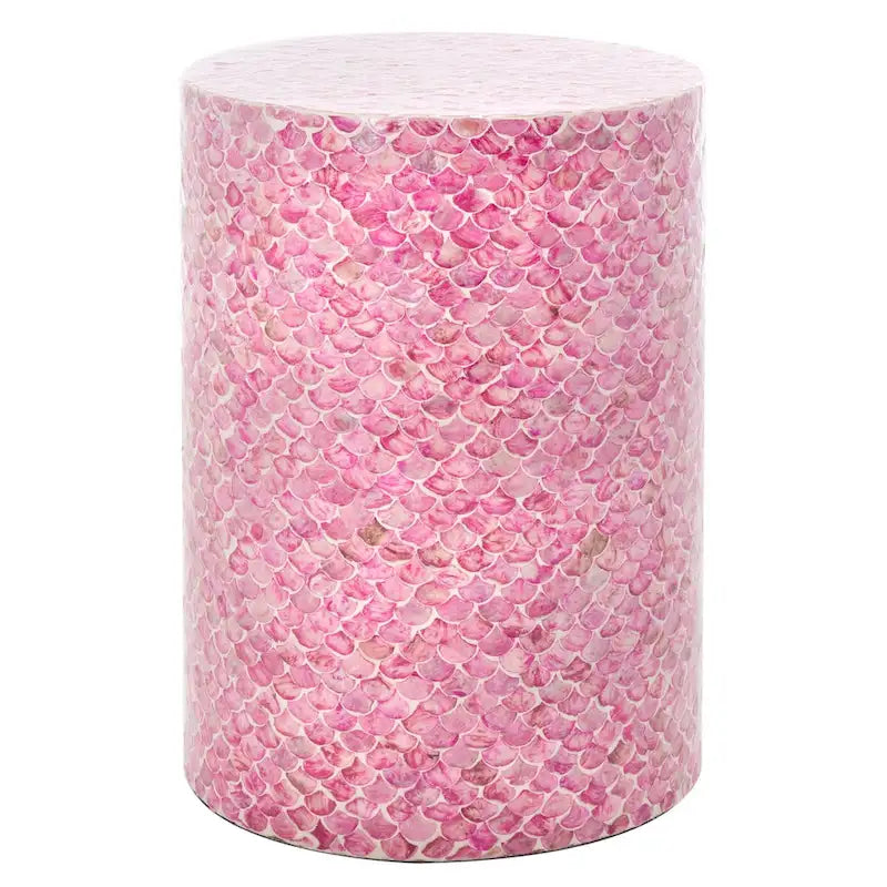 Table d'appoint ronde rose profond — 35 cm l x 35 cm P x 50 cm H — 35,5 cm l x 35,5 cm P x 51 cm H