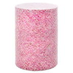 Table d'appoint ronde rose profond — 35 cm l x 35 cm P x 50 cm H — 35,5 cm l x 35,5 cm P x 51 cm H