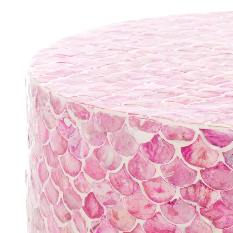 Table d'appoint ronde rose profond — 35 cm l x 35 cm P x 50 cm H — 35,5 cm l x 35,5 cm P x 51 cm H