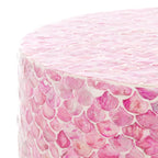 Table d'appoint ronde rose profond — 35 cm l x 35 cm P x 50 cm H — 35,5 cm l x 35,5 cm P x 51 cm H