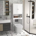 Over The Toilet Storage Cabinet, Bathroom Space Saver Storage Shelf, Freestanding Bathroom Cabinet Organizer With 2 Doors & Open Shelf