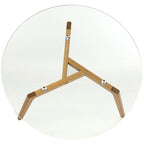 Table basse ronde en verre de style Mid-Century Modern — 35,4 x 35,4 x 17,7 — L35 x P35 x H18