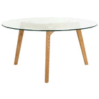 Table basse ronde en verre de style Mid-Century Modern — 35,4 x 35,4 x 17,7 — L35 x P35 x H18