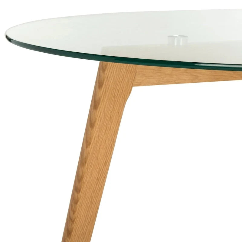Table basse ronde en verre de style Mid-Century Modern — 35,4 x 35,4 x 17,7 — L35 x P35 x H18