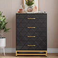 Dresser for Bedroom with 4 Drawer Dresser, Chest of Drawer with Metal Handle, Sturdy Frame Modern Bedroom Furniture