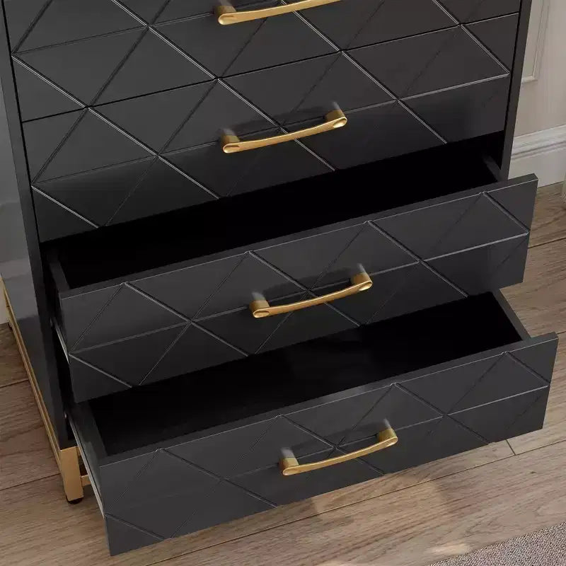 Commode de chambre avec 4 tiroirs, chiffonnier avec poignée en métal, cadre robuste, meuble de chambre moderne