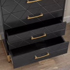 Commode de chambre avec 4 tiroirs, chiffonnier avec poignée en métal, cadre robuste, meuble de chambre moderne