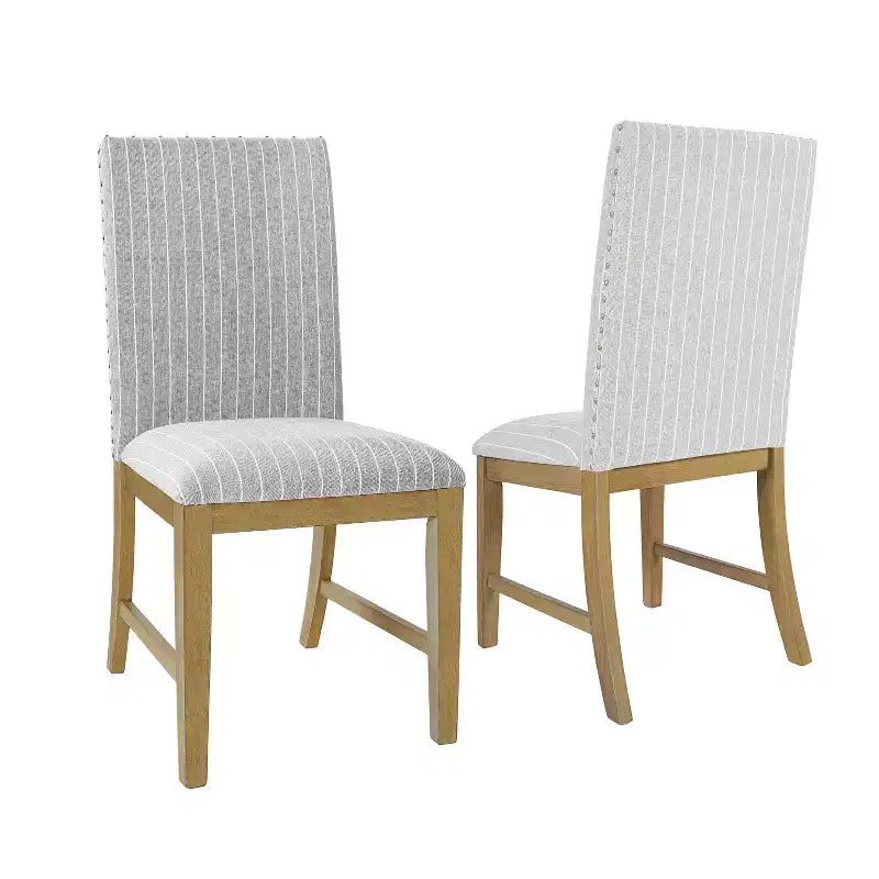 HomePop Lot de 2 chaises de salle à manger en bois rembourrées avec tablier en contreplaqué, capacité de 136 kg