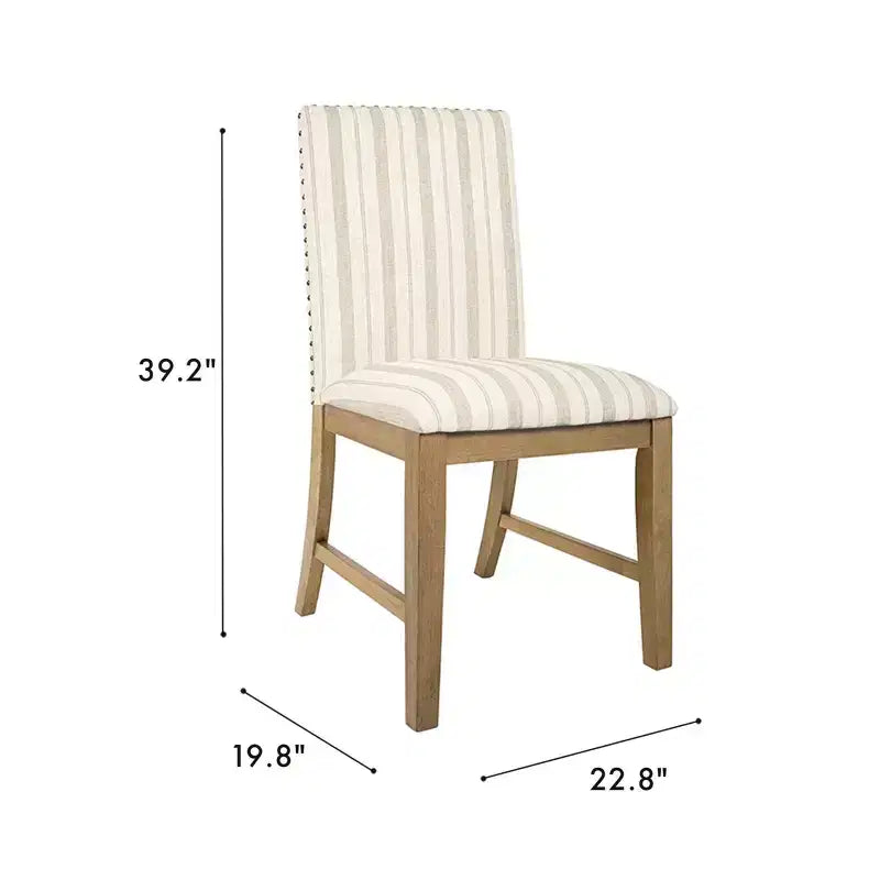 HomePop Lot de 2 chaises de salle à manger en bois rembourrées avec tablier en contreplaqué, capacité de 136 kg