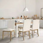 HomePop Lot de 2 chaises de salle à manger en bois rembourrées avec tablier en contreplaqué, capacité de 136 kg