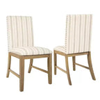 HomePop Lot de 2 chaises de salle à manger en bois rembourrées avec tablier en contreplaqué, capacité de 136 kg