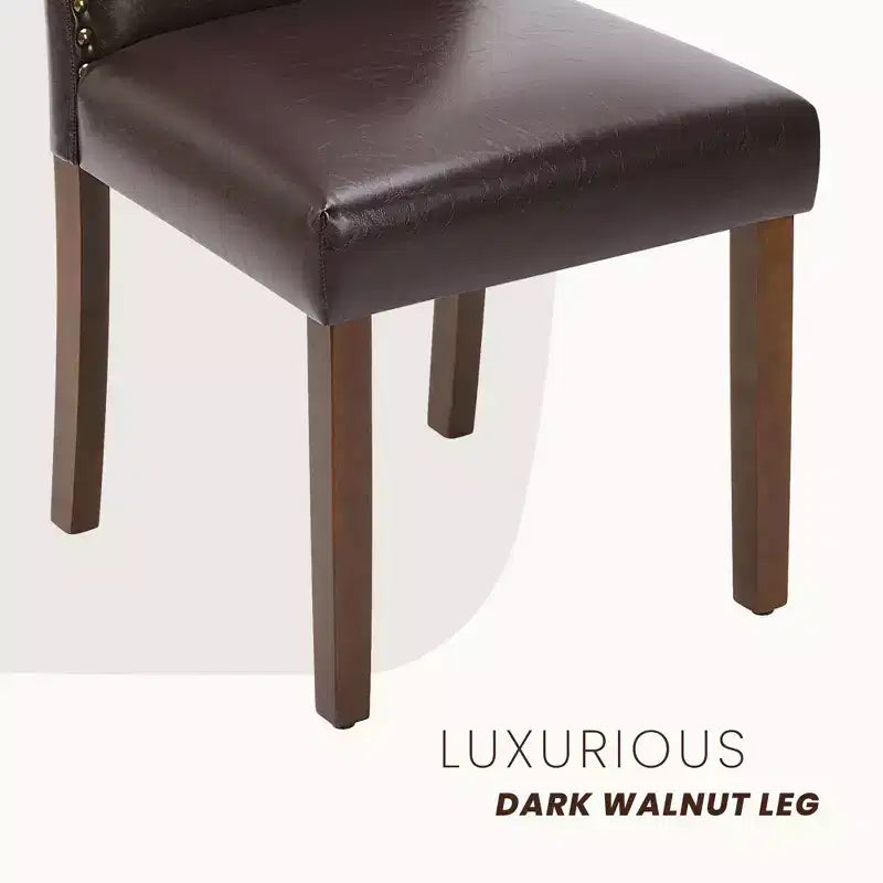 Chaise de salle à manger JIONJOY en similicuir marron