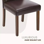Chaise de salle à manger JIONJOY en similicuir marron