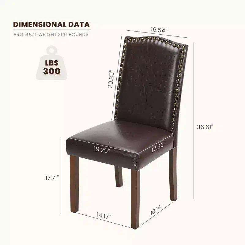 Chaise de salle à manger JIONJOY en similicuir marron