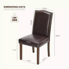 Chaise de salle à manger JIONJOY en similicuir marron