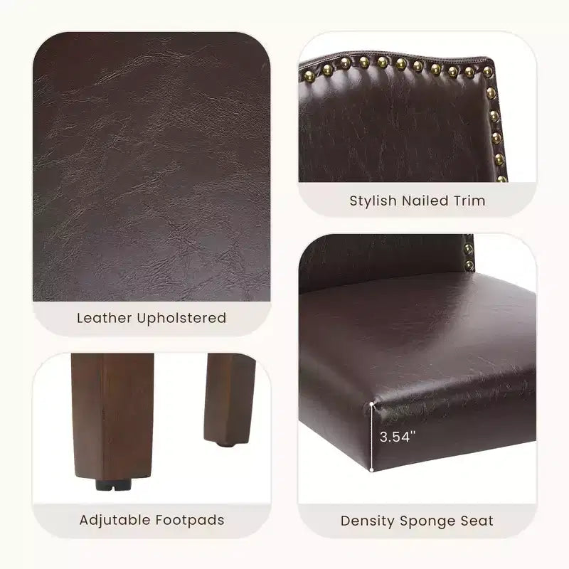 Chaise de salle à manger JIONJOY en similicuir marron