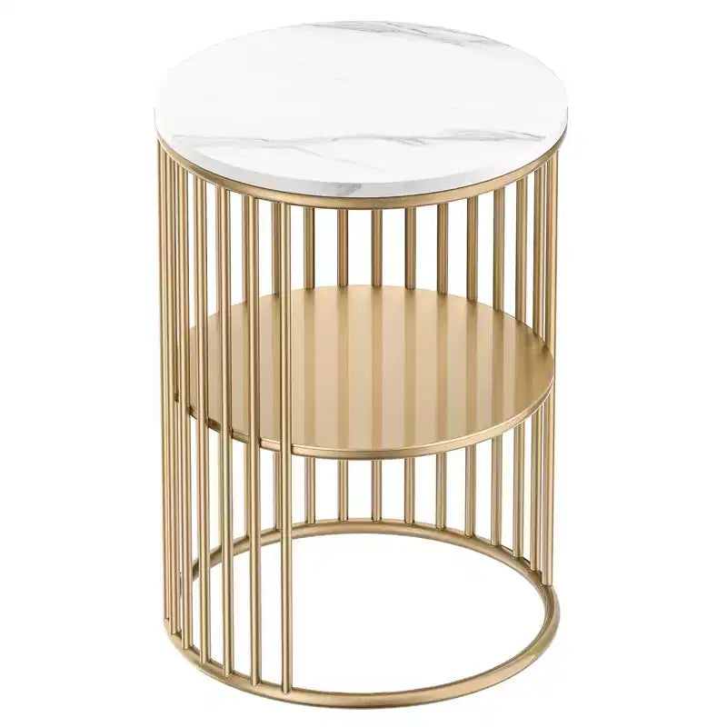 Table d'appoint en rotin avec cadre en bambou, plateau en verre trempé, étagère de rangement en forme de Z, naturel