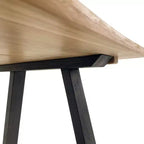 Table de salle à manger d'intérieur ou d'extérieur Nordic Teak 79 Naturel 4-6 Personnes - Beige avec pieds noirs