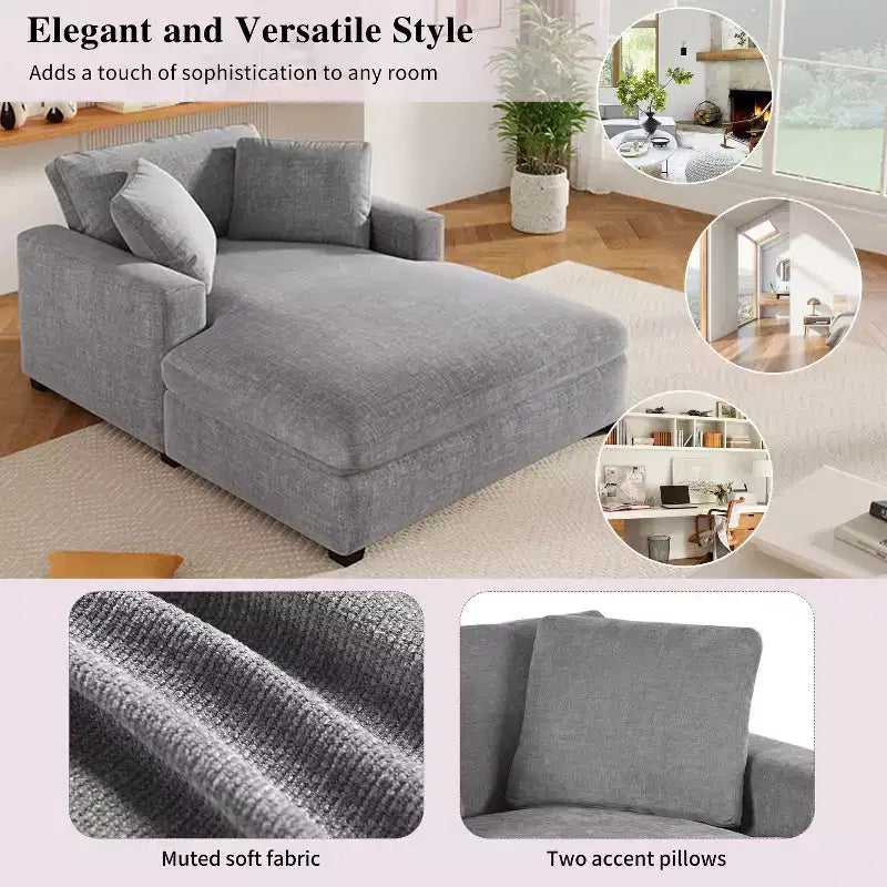 Christopher Knight Home Brice Grand Canapé Modulable en Tissu avec Oreillers