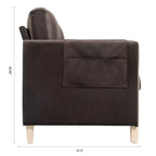 GDFStudio Addison Canapé 3 places 80 avec poches latérales et pieds en bois d'hévéa