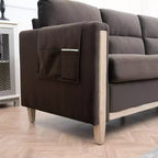 GDFStudio Addison Canapé 3 places 80 avec poches latérales et pieds en bois d'hévéa