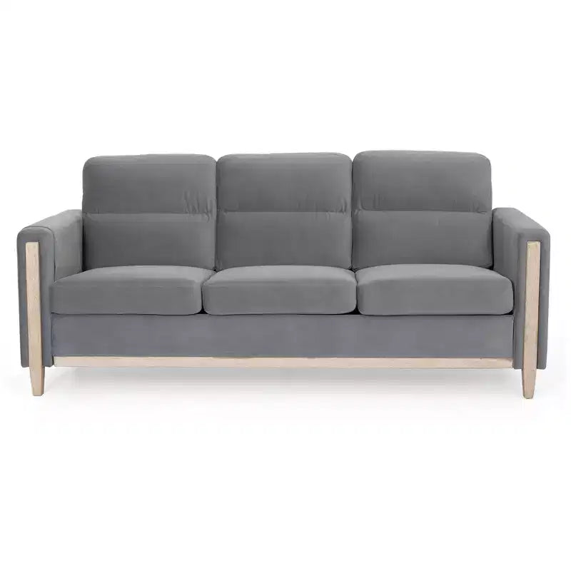 GDFStudio Addison Canapé 3 places 80 avec poches latérales et pieds en bois d'hévéa