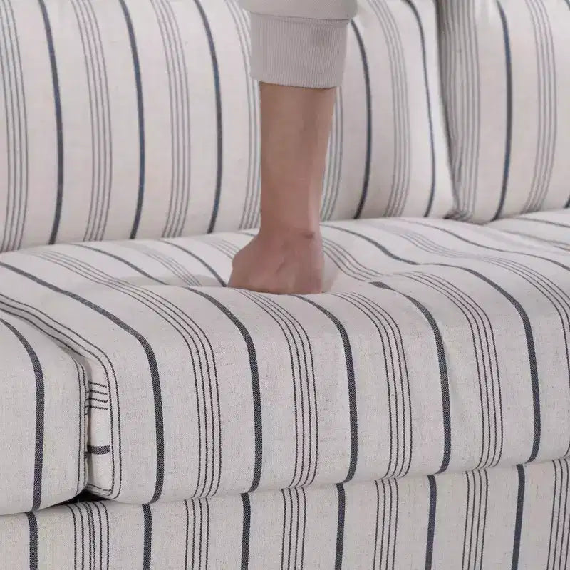 GDFStudio Addison Canapé 3 places 80 avec poches latérales et pieds en bois d'hévéa